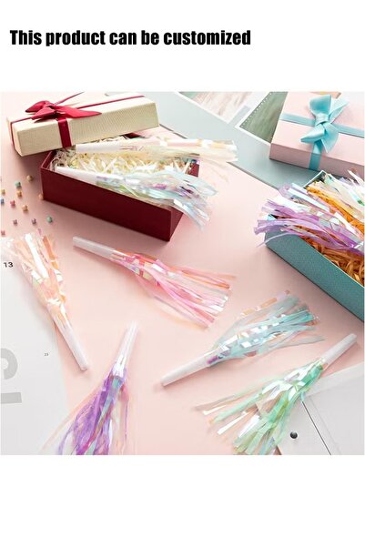 SDCNT 12Pcs Iridescent Metallic Fringe Party Blowers, Glitter Tassel Party Ho...