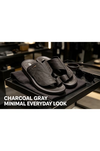 huanxiwa CHXFLY Men's Open-Toe Leather Slippers Summer Outdoor Anti-Slip Soft...