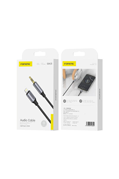FONENG Καλώδιο BM31 Lightning σε 3.5mm Jack 1M Μαύρο