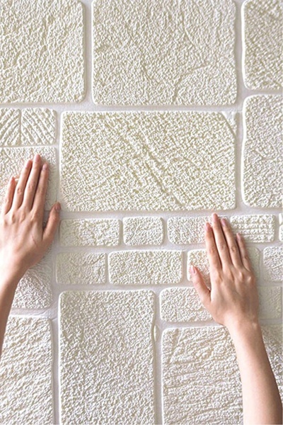 Bien Home 70x70 cm Tuğla Estetik Duvar Paneli 0,50M² Beyaz 3d Dekoratif Kendi...