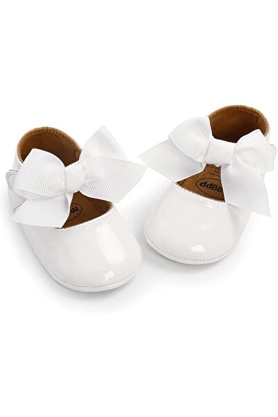 GENERAL Baby Girls Mary Jane Flats with Bownot Non Slip Soft Sole PU Leather ...