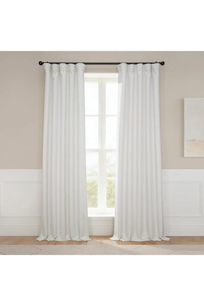 HPD Half Price Drapes ستائر تعتيم للغرف بنسيج الكتان الصناعي، طول 108 بوصة (ق...