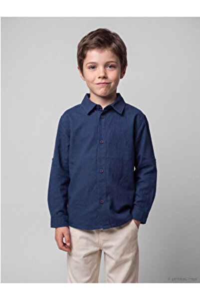 LC Waikiki Indigo Shirt Collar Boys' Shirt