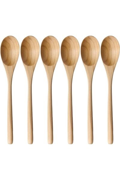 AOOSY Spoons, Wooden Spoons for Eating, 6 Pieces Japanese Natural Soup Spoons...