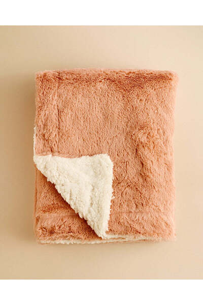 REDTAG Orange Textured Blanket With Toy 2 Piece Set