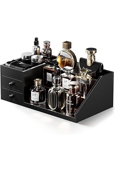 Procases منظم عطور خشبي للرجال من ProCase مع أدراج، رف عرض عطور مرتفع بثلاث ط...