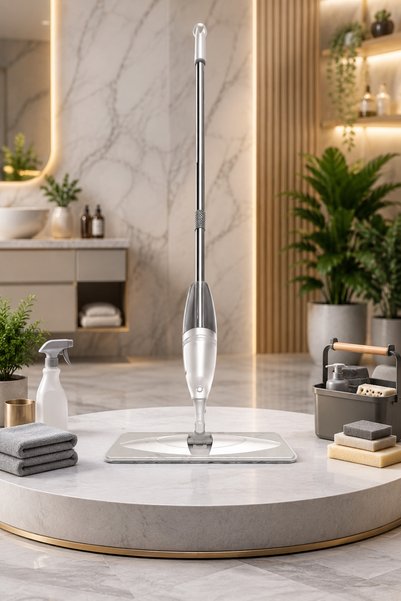 Öztürk ambalaj Sprey Mop Metal Sap 40 cm | Hazneli Pratik Zemin Temizlik Mopu