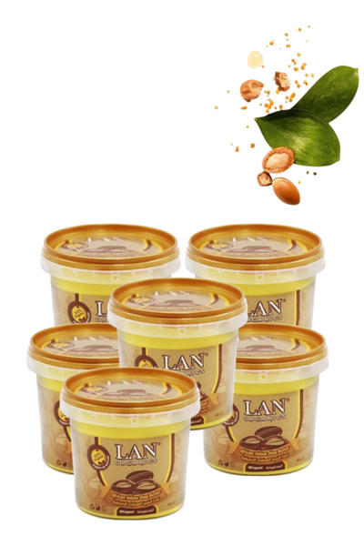 LAN ORGANICS 6 قطع من زبدة الشيا الأفريقية الصفراء 100 مل