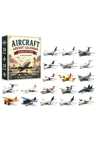 Generic Brand Calendar de Advent 2026, 24 de avioane mini, Numărătoare invers...