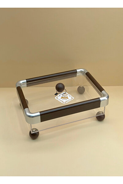 ALQANNAS Transparent Acrylic Candy & Nut Boxes - Wood Frame Serving Tray Wood...