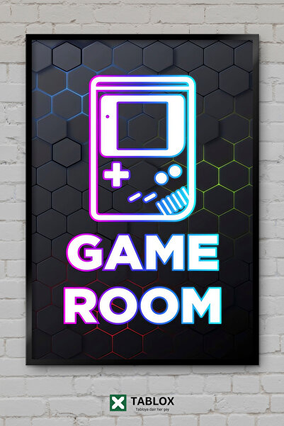 tablomaxtbx Igraonica Gamer Neonski Zidni Poster Uramljeni Dekorativni MDF Sl...