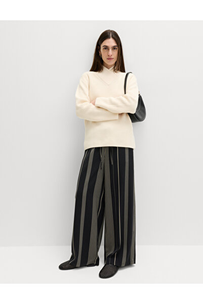 Marks & Spencer Saten Çizgili Geniş Paça Pantolon