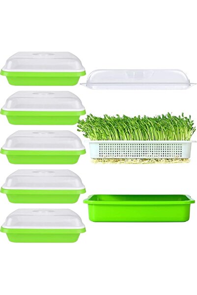 SHUESS 6 Pack Seed Sprouting Tray with Drain Holes BPA Free Nursery Tray Micr...