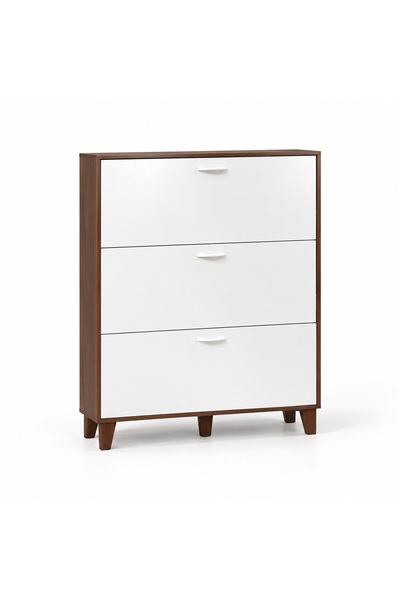 Bukela Shoe Cabinet 100x17x119cm, Slim Tall Storage Rack with Doors, Dust-Pro...