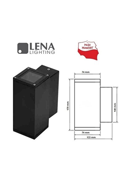 LENA LIGHTING Corp de iluminat de grădină pentru QUBE de drenaj MINI C negru ALU