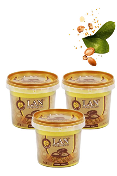 LAN ORGANICS 3 قطع من زبدة الشيا الأفريقية الصفراء 100 مل