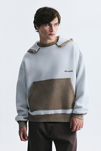 VAMOSCLO Blok Renkli Oversize Sweatshirt