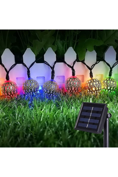 NO BRAND Ghirlandă de grădină cu lumini solare, 40 LED-uri, multicolore, auto...