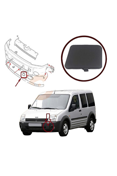 Ön Tampon Çeki Demir Kapağı Sol 21031506 - Ford Tourneo Transit Connect 2006-2009 Siyah OEM Uyumlu (1 Adet)
