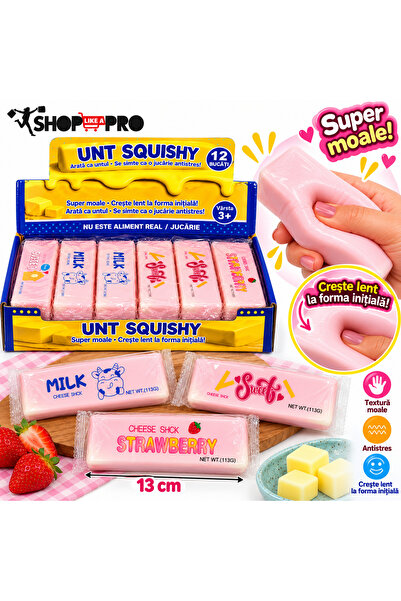 SHOP LIKE A PRO Jucărie Antistres Squishy Unt, Spumă Super Moale, Revenire Le...