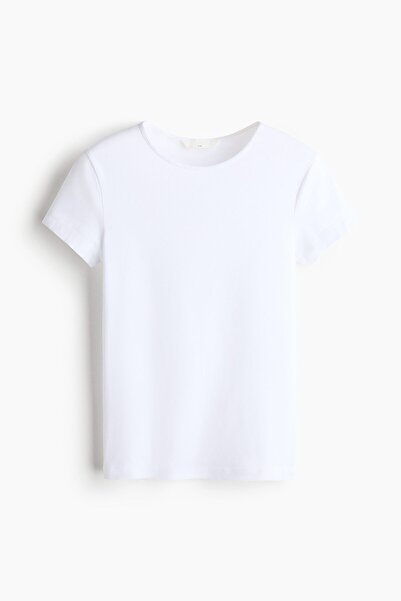 H&M Supima® Pamuklu Bedene Oturan Tişört
