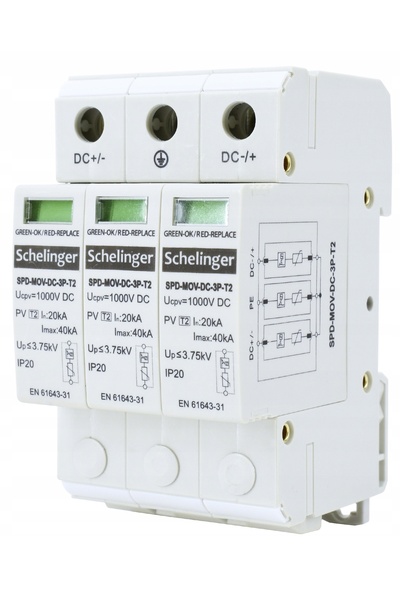 SCHELINGER Protector la supratensiune 3P 1000V CC clasa T2 alb