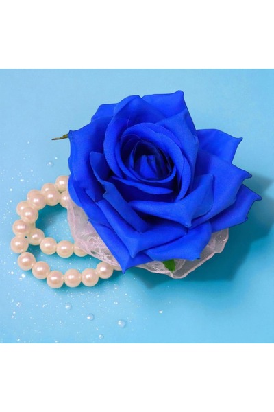 OEM Brățară florală, Cocardă, Corsaj, Nuntă, Domnișoară de onoare, Albastru, BD001