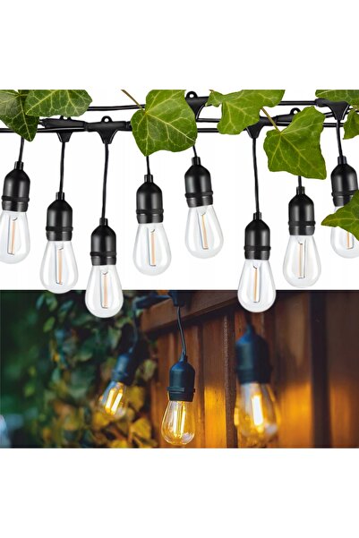 NO BRAND Ghirlandă luminoasă LED dublă pentru grădină, 20 metri, 20 lămpi, im...