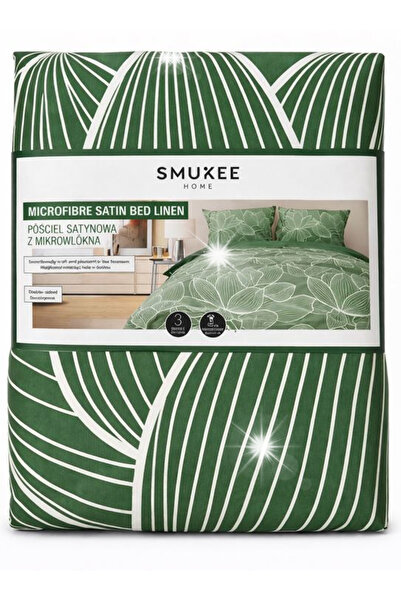 SMUKEE HOME Set de lenjerie de pat SMUKEE 220 x 200 din microfibră satinată, ...