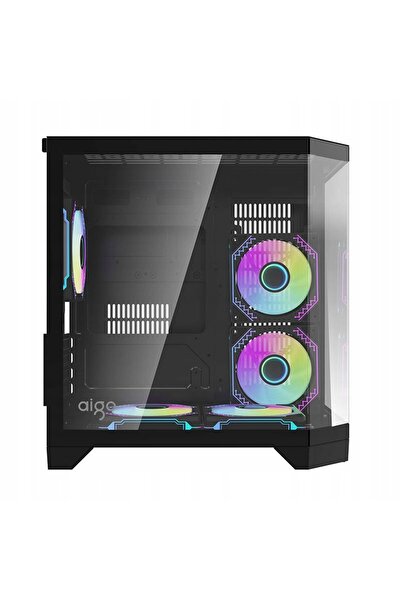 darkFlash FT350 M-ATX Mini Tower 5 Ventilatoare Carcasă PC negru