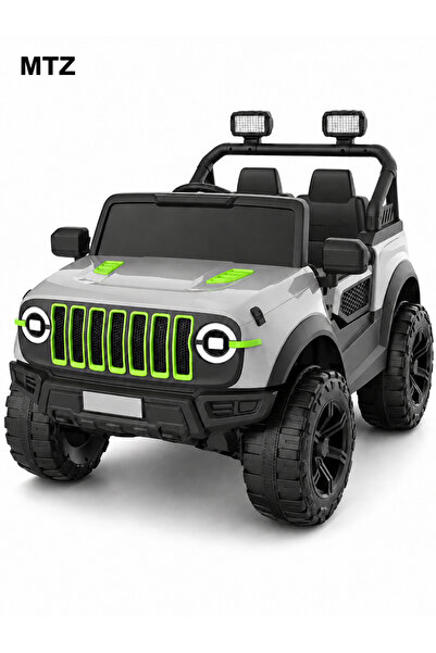 mtz 12V Kids Ride-On Jeep, Two Seats, Parent Remote Control, LED Lights, Gray...