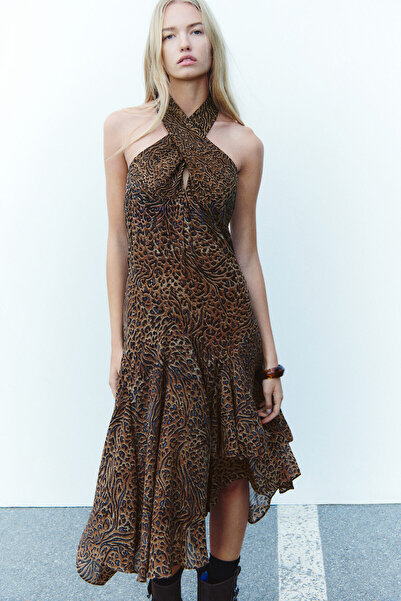 H&M Halter Yaka Asimetrik Elbise