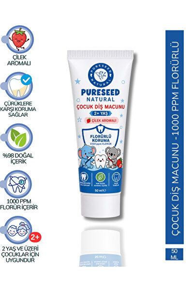 PURESEED NATURAL Çocuk Diş Macunu 1000ppm Florürlü - 50 ml