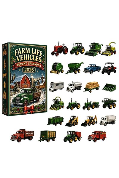Generic Brand Calendar de Advent 2026: Vehicule agricole, 24 de mini-tractoar...