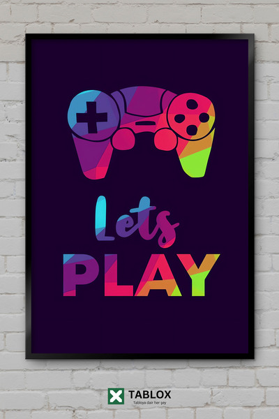 tablomaxtbx Gaming Lets Play Hadi Oynayalım Διακοσμητικός πίνακας MDF με πλαί...