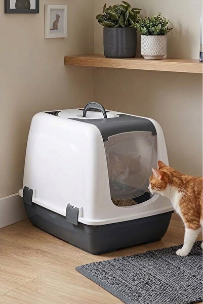 Petozi Kapalı Kedi Tuvaleti 40x37,5x50 Kürek Hediyeli
