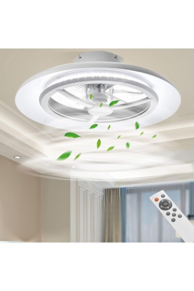 Dotail LED полилей с вентилатор, 55 см, 40W, 4000 lm, 3000-5500K, 20W вентила...