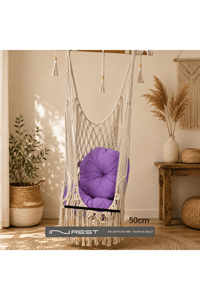INREST Handmade Macrame Hanging Chair- Seat Width 50cm