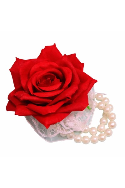 OEM Brățară florală, Cocardă, Corsaj, Nuntă, Domnișoară de onoare, Roșu, BD003