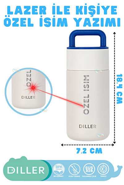 DILLER Lazer Baskı ile Kişiye Özel İsim Yazılabilen 350ml Mini Boy Yeni Seri ...