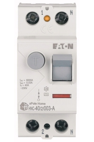 Eaton Întrerupător diferențial de curent HNC, tip A, 2P 40A 0.03A, 194685