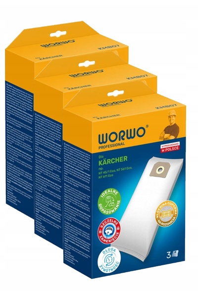 Worwo 9x Saci pentru Karcher NT 45/1 NT 55/1 NT 561 NT 611ECO