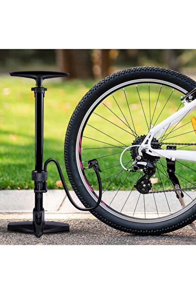 Renew Force Pompă de aer manuală pentru bicicletă și mașină, cu manometru, pu...