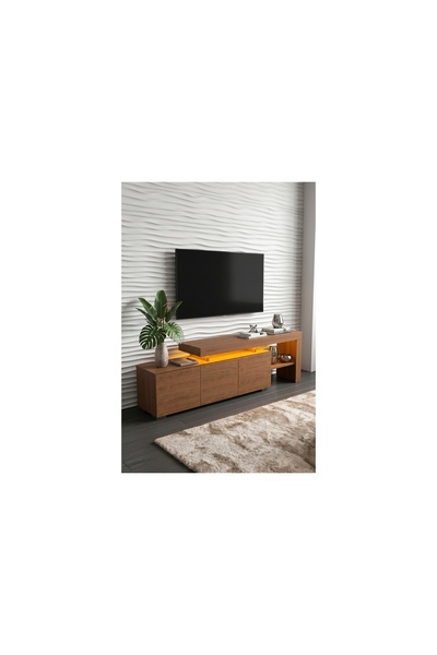 Vivense LUMA LED IŞIKLI TV ÜNİTESİ, CEVİZ, 160 CM