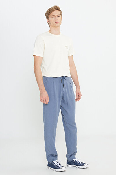 WRANGLER Regular Fit Regular Cut Blue Chino Trousers with Lacing Detail