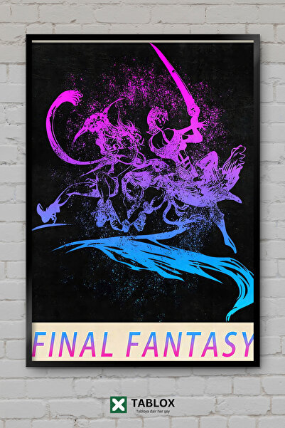 tablomaxtbx Final Fantasy V Βιντεοπαιχνίδι RPG Φανταστική αφίσα με πλαίσιο Δι...