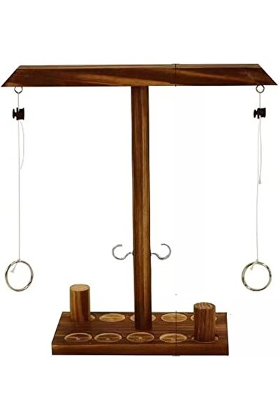 EXCEFORE Ring Toss Game Hooks, Wooden Ring Toss Game, Outdoor Indoor Handmade...