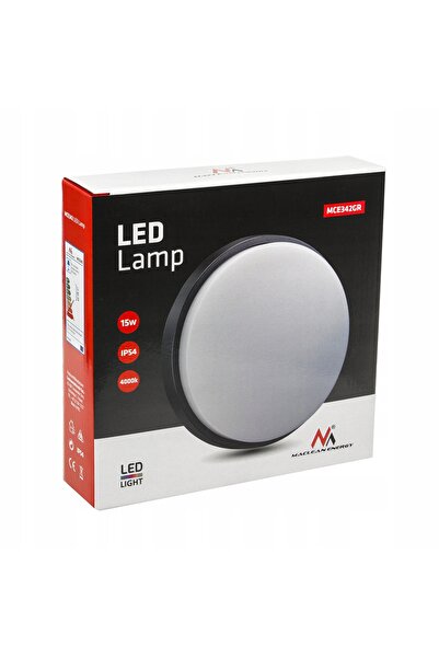 Maclean Lampă LED de perete și tavan 15W IP54 1100lm gri