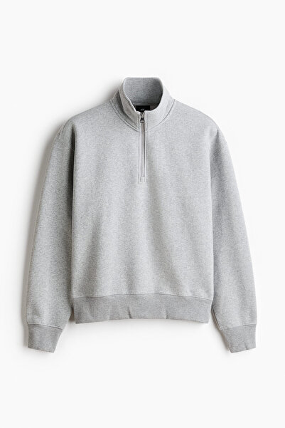 H&M Yarım Fermuarlı Sweatshirt Relaxed Fit