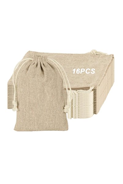 Generic Brand 16 bucăți Săculeți din material textil cu șnur 10x15 cm (Bumbac...